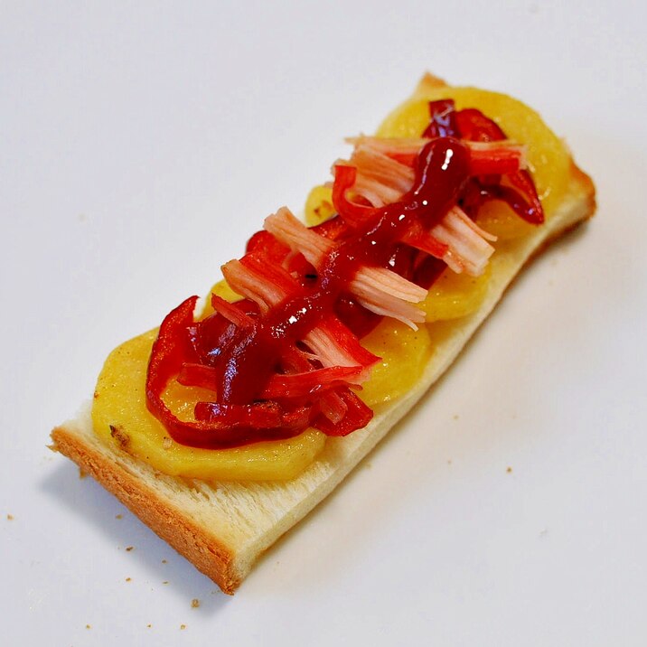 じゃがいもピーマンのマヨ炒め&カニカマdeトースト